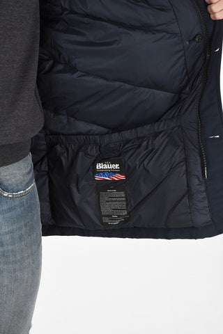 hidden closure down jacket
