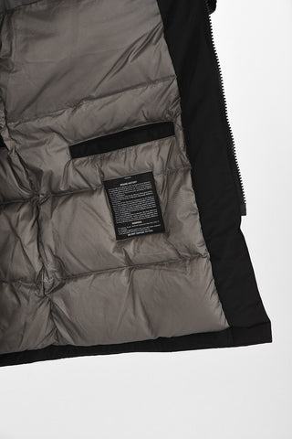 hidden closure down jacket with Real Fur Insert