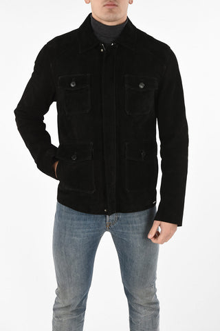 full zip Suede leather blouson