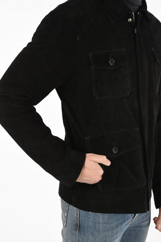 full zip Suede leather blouson