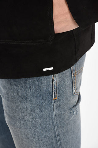 full zip Suede leather blouson