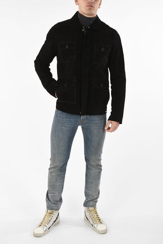 full zip Suede leather blouson