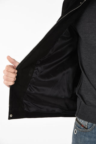full zip Suede leather blouson