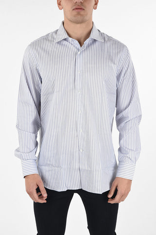 Camicia Bayadere Striped Con Collo Francese