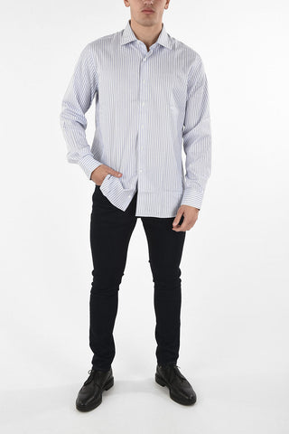 Camicia Bayadere Striped Con Collo Francese