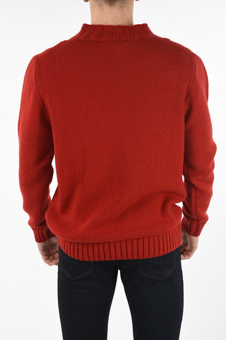 Virgin Wool Cable Knit Crew-neck Sweater