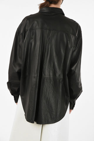 Snap Closure NOVELLA Leather Shirt
