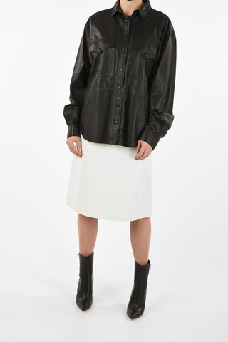 Snap Closure NOVELLA Leather Shirt
