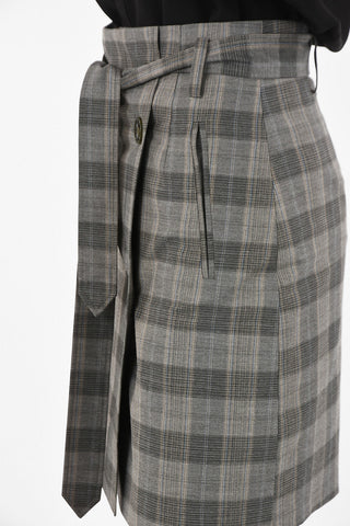 District Check STACIA Mini Skirt With Belt