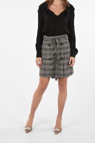 District Check STACIA Mini Skirt With Belt