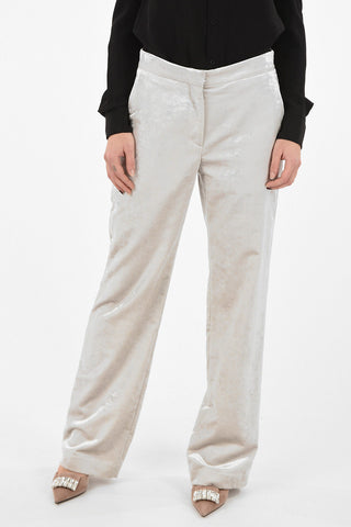 Pantaloni Palazzo in Velluto a Vita Alta 