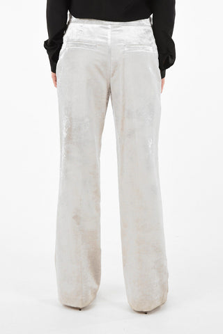 Pantaloni Palazzo in Velluto a Vita Alta 