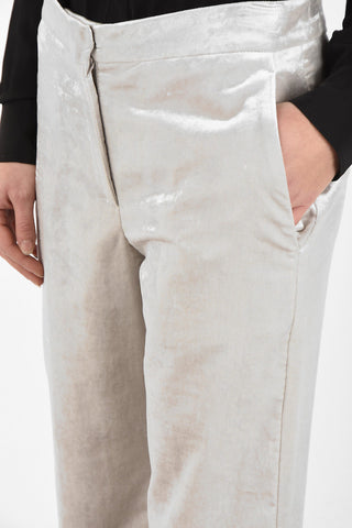 Pantaloni Palazzo in Velluto a Vita Alta 