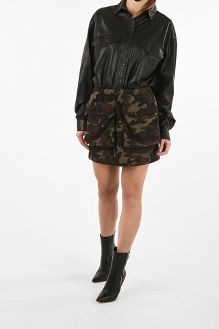 Camouflage Mini Skirt With Patch Pockets