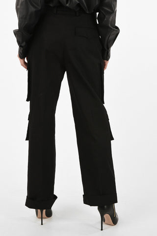 Pantaloni Cargo a Vita Alta 