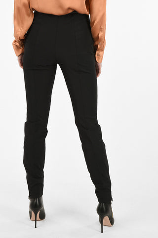High-Rise Slim Fit Pants with logoed Band