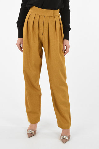 High Waist Double Pleat Palazzo Pants