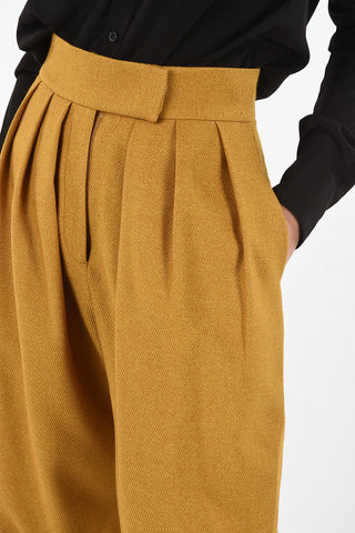 High Waist Double Pleat Palazzo Pants