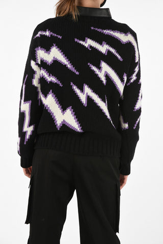Wool and Cashmere Crewneck Sweater With Brooch