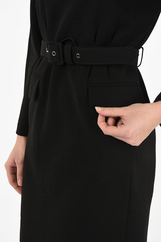 Wool Mini Dress with Belt