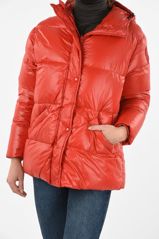 Nylon Hooded Down Jacket