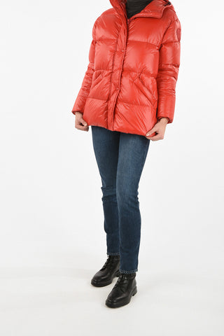 Nylon Hooded Down Jacket