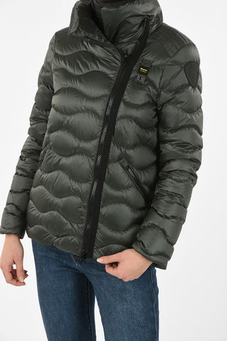 Nylon Turtleneck Down Jacket