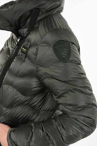 Nylon Turtleneck Down Jacket