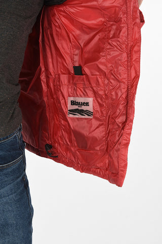 Nylon Down Jacket with Fur