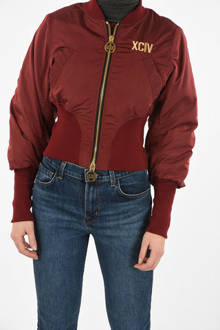 Embroidered Crop Bomber
