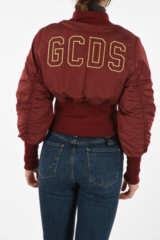 Embroidered Crop Bomber
