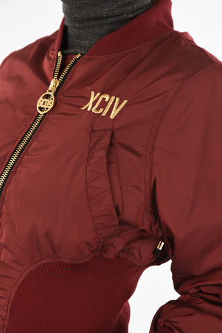 Embroidered Crop Bomber