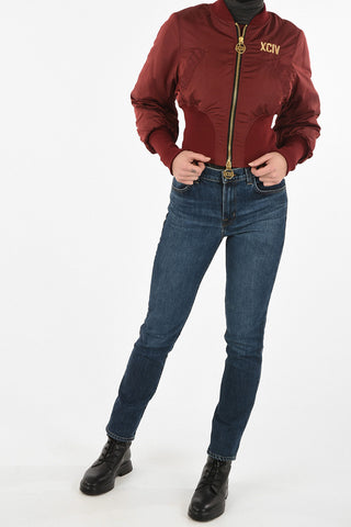 Embroidered Crop Bomber