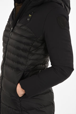 Nylon seven-eights length down jacket