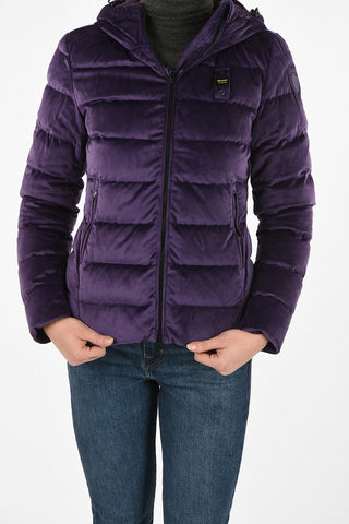 full zip velvet down jacket