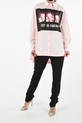Camicia Asimmetrica Oversize Con Stampa