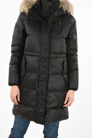 Nylon Padded Trench with Fur