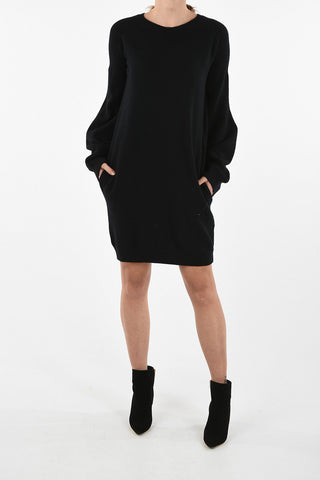 vestito in maglia con manica bishop