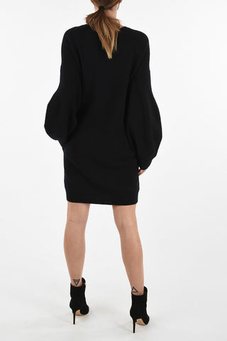 vestito in maglia con manica bishop