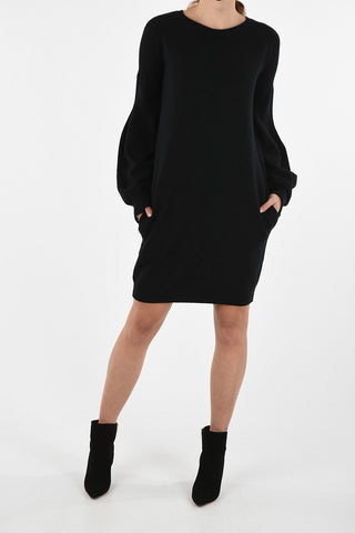 vestito in maglia con manica bishop