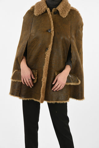 Cappa in Shearling con Cappuccio