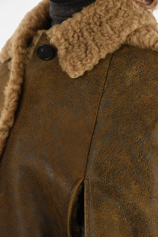 Cappa in Shearling con Cappuccio