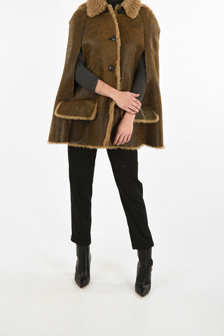 Cappa in Shearling con Cappuccio