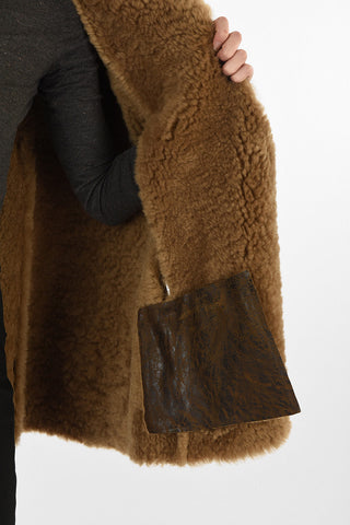 Cappa in Shearling con Cappuccio