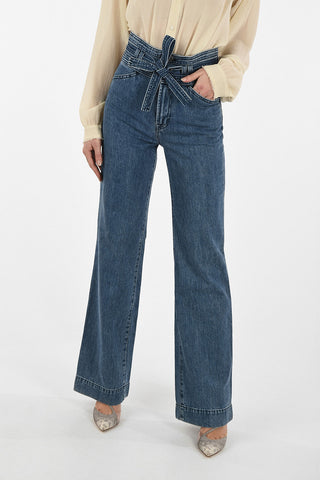 high-rise waist SUKEY bootcut jeans with belt