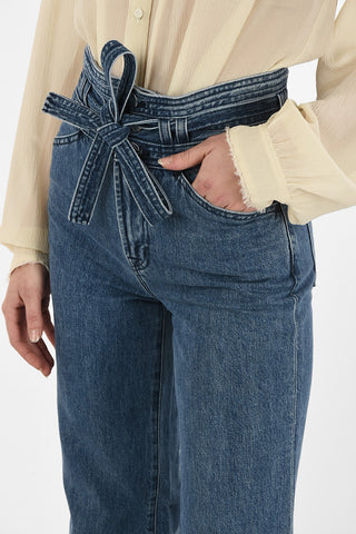 high-rise waist SUKEY bootcut jeans with belt