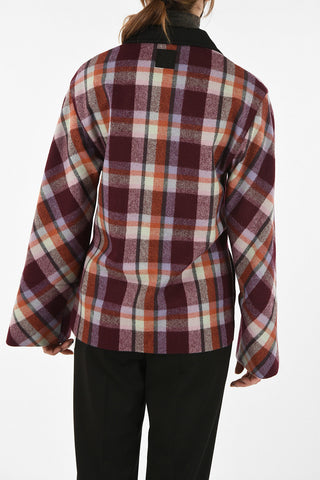 Plaid Jacket with flounce Sleeve