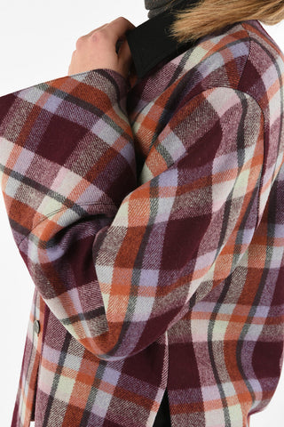 Plaid Jacket with flounce Sleeve