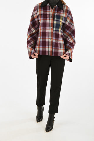 Plaid Jacket with flounce Sleeve