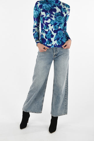 velvet Tie Dye-Print turtle-neck sweater
